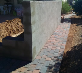 Wall and pavers installation