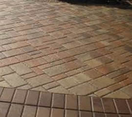 Brown paver installation